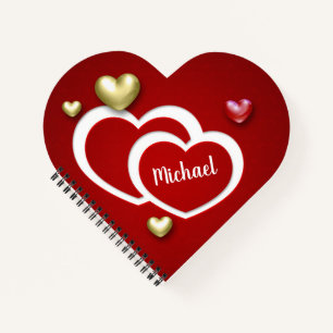 Carnet Coeurs de la Saint Valentin Rouge moderne