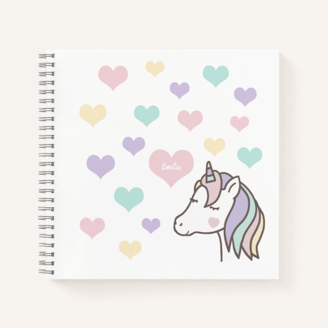 Carnet Coeurs de licorne (Devant)