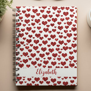 Carnet Coeurs de Parties scintillant rouge brillant color