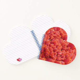 Carnet Coeurs de Tulipes rouges Coeur d'ordinateur portab