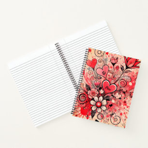 Carnet Coeurs de Valentines / Marguerite / Art scintillan