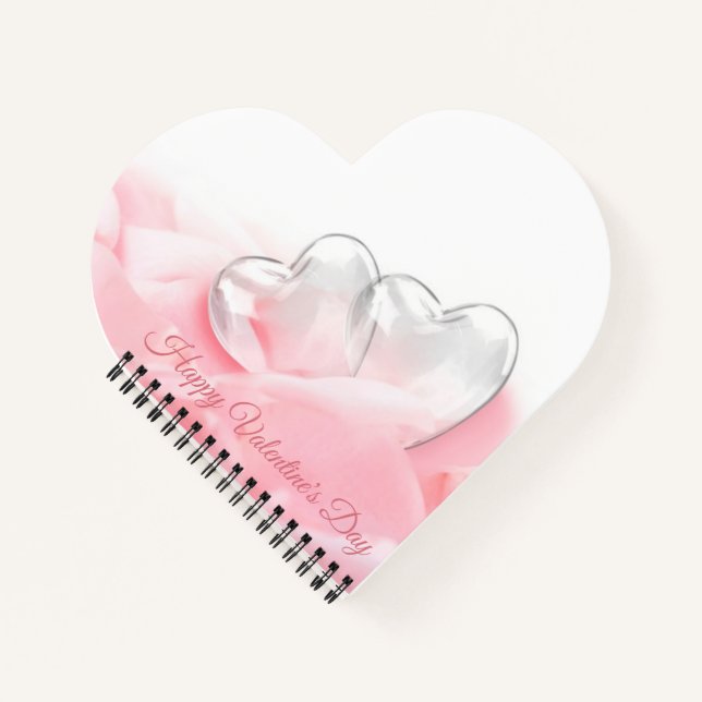 Carnet Coeurs de verre romantique Heureuse Sainte-Valenti (Devant)