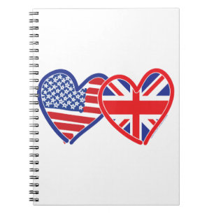 Carnet Coeurs du drapeau américain Union Jack
