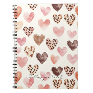 Carnet Coeurs Empreintes de léopard Brown roses
