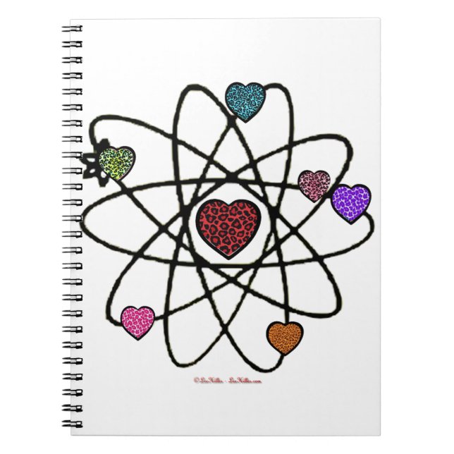 Carnet Coeurs Empreintes de léopard de Valentine atomique (Devant)