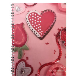 Carnet Coeurs et biscuits à sucre Rose