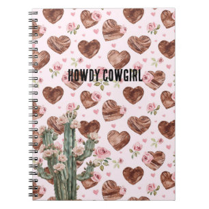 Carnet Cœurs floraux roses de cactus occidental