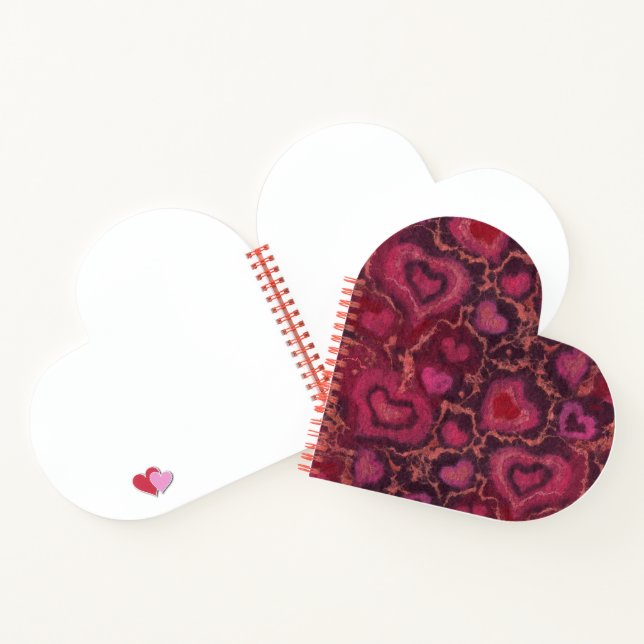 Carnet Coeurs Laine Texture Amour romantique Saint Valent (Intérieur)