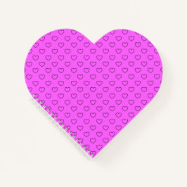 Carnet Coeurs Noirs En Forme De Coeur Rose