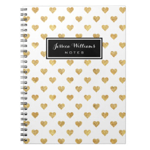 Carnet Coeurs parties scintillant or