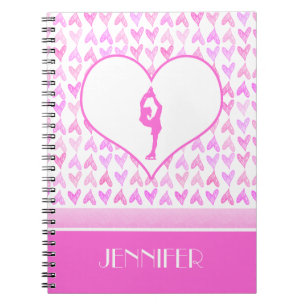 Carnet Coeurs personnalisés d'aquarelle de rose de
