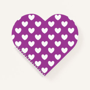 Carnet Coeurs polka blanc sur Cactus violet Fleur violet