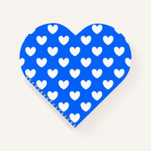 Carnet Coeurs polka blancs sur bleu