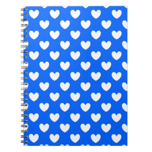 Carnet Coeurs polka blancs sur bleu