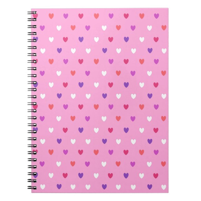 Carnet Coeurs polka rose (Devant)