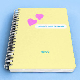 Carnet Cœurs roses dessinés à la main pour les rêveurs