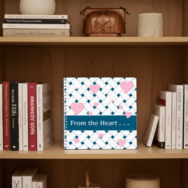Carnet Coeurs roses personnalisés, Ocean Blue Weave Journ (Office )