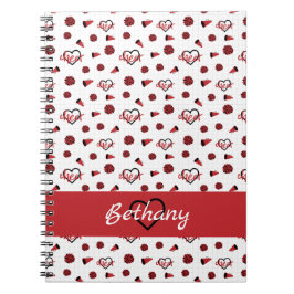 Carnet Coeurs rouges, pots de chat, Motif mégaphone