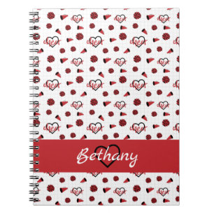 Carnet Coeurs rouges, pots de chat, Motif mégaphone