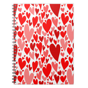 Carnet Coeurs rouges super et romantiques Saint-Valentin