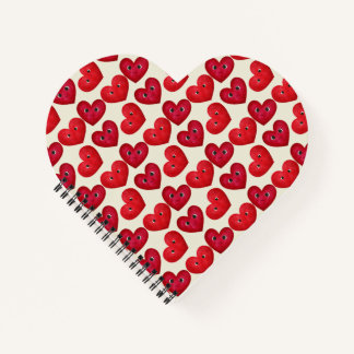 Carnet Coeurs souriants mignons Motif sans sourire - Vale