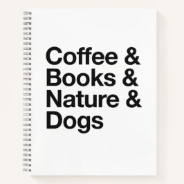 Carnet Coffee & Books & Nature & Dogs Notebook (Black)