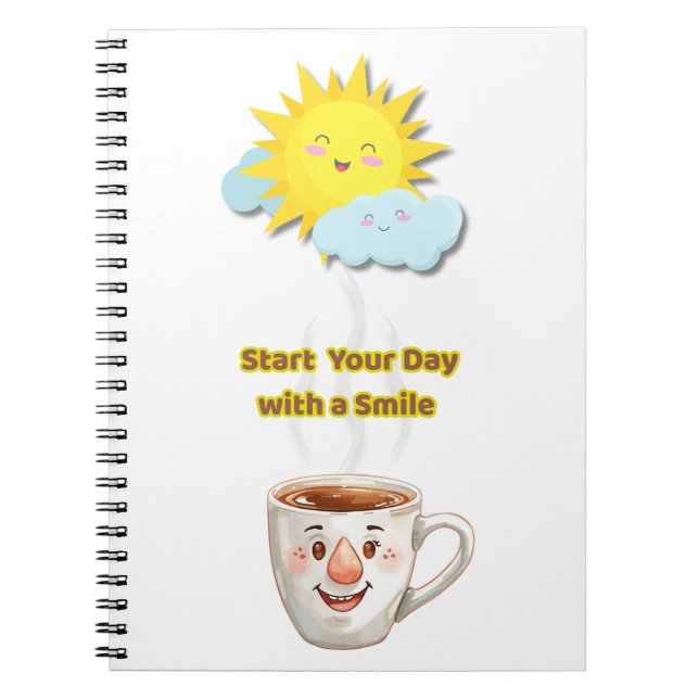 Carnet Coffee Time – Cute Smiling Cup (Devant)