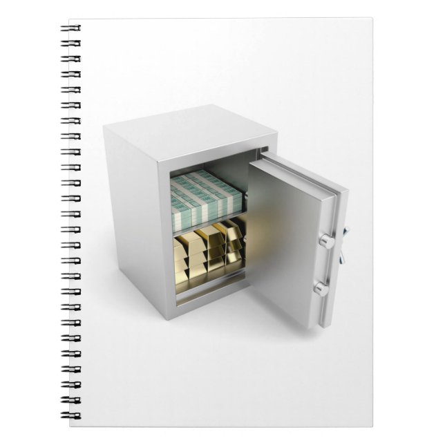 Carnet Coffre-fort en or et en argent (Devant)