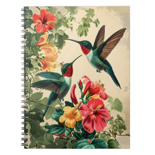 Carnet Colibri et fleurs : Carte postale Vintage
