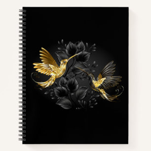 Carnet Colibri noir et or