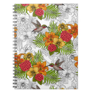 Carnet Colibris et bouquet tropical