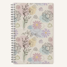 Collage de fleurs sauvages pastel – Géométrique fl