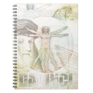 Carnet Collage d'homme de Léonard de Vinci Vitruvian