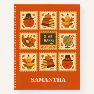 Carnet Collage du timbre de l'enseignant de Thanksgiving