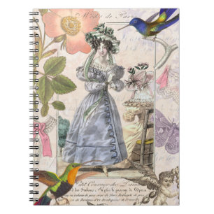 Carnet Collage élégant de mode vintage de Paris