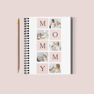 Carnet Collage moderne Photo & Pastel Cadeau de maman ros