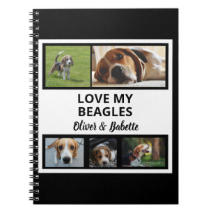 Carnet Collage photo de chiot et chien personnalisé pour 