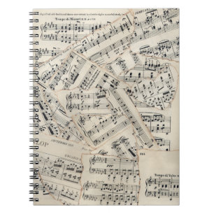 Carnet Collage vintage de papier de musique de feuille