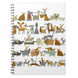 Carnet Collection de chiens mignons, croquis illustration