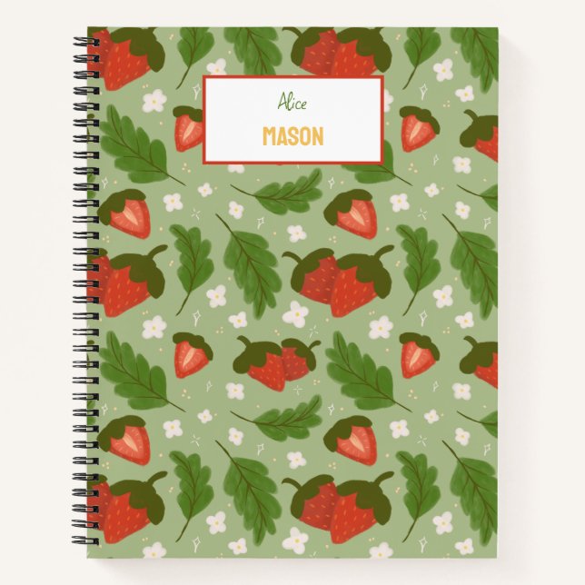 Carnet Collection de Motifs de paniers de fruits - Fraise (Devant)
