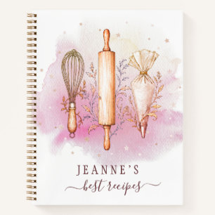 Carnet Collection de recettes personnalisées à l'aquarell