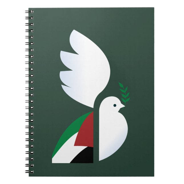Carnet colombe de paix avec le drapeau palestinien (Devant)