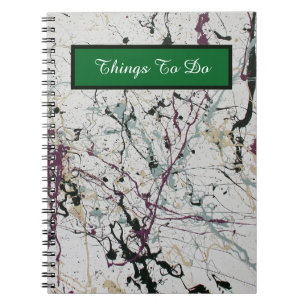 Carnet Coloré Abstrait Splatter Peinture Spirale