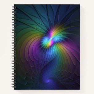 Carnet Coloré Avec Bleu Moderne Art Fractal Abstrait