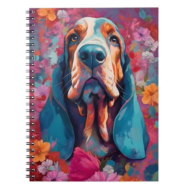 Carnet Coloré Basset Hound (Devant)