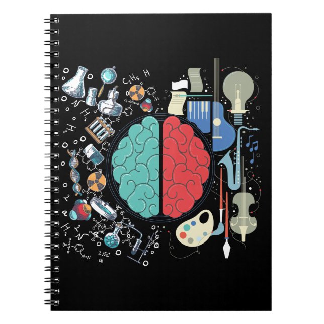 Carnet Coloré Cerveau Science Musique Art (Devant)