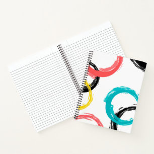Carnet Coloré, cool, moderne, tendance cercles de brosse