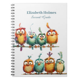 Carnet Coloré Funny Quirky Birds School
