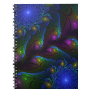 Carnet Coloré Lumineux Abstrait moderne Trippy Fractal