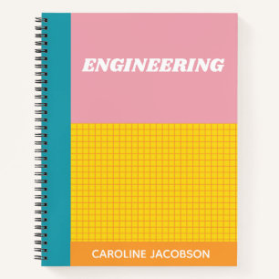 Carnet Coloré Retro School Sujet Ingénierie Personnalis